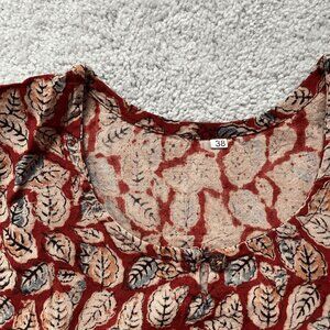 Brown patterened Traditional indian/ Oriental cotton Blouse